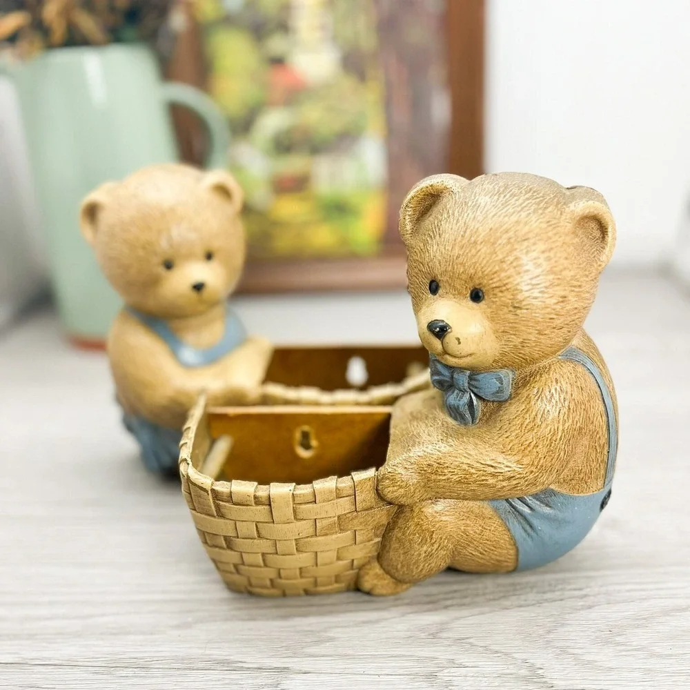Vintage Teddy Bear Wall Shelves: 1980s Burwood Homco Decor (Set of 2)